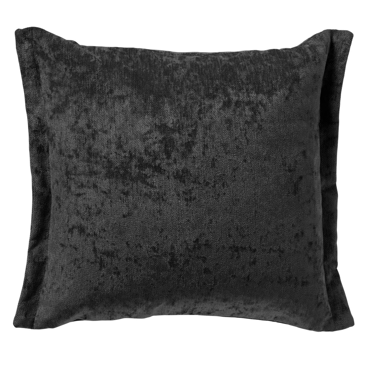 LEWIS - Sierkussen 45x45 cm - fluweel - met sierrand - Raven - zwart
