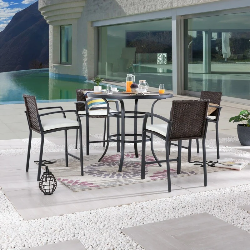 Patio Festival 4-Person Outdoor 45.3'' Round Bar Height Dining Set