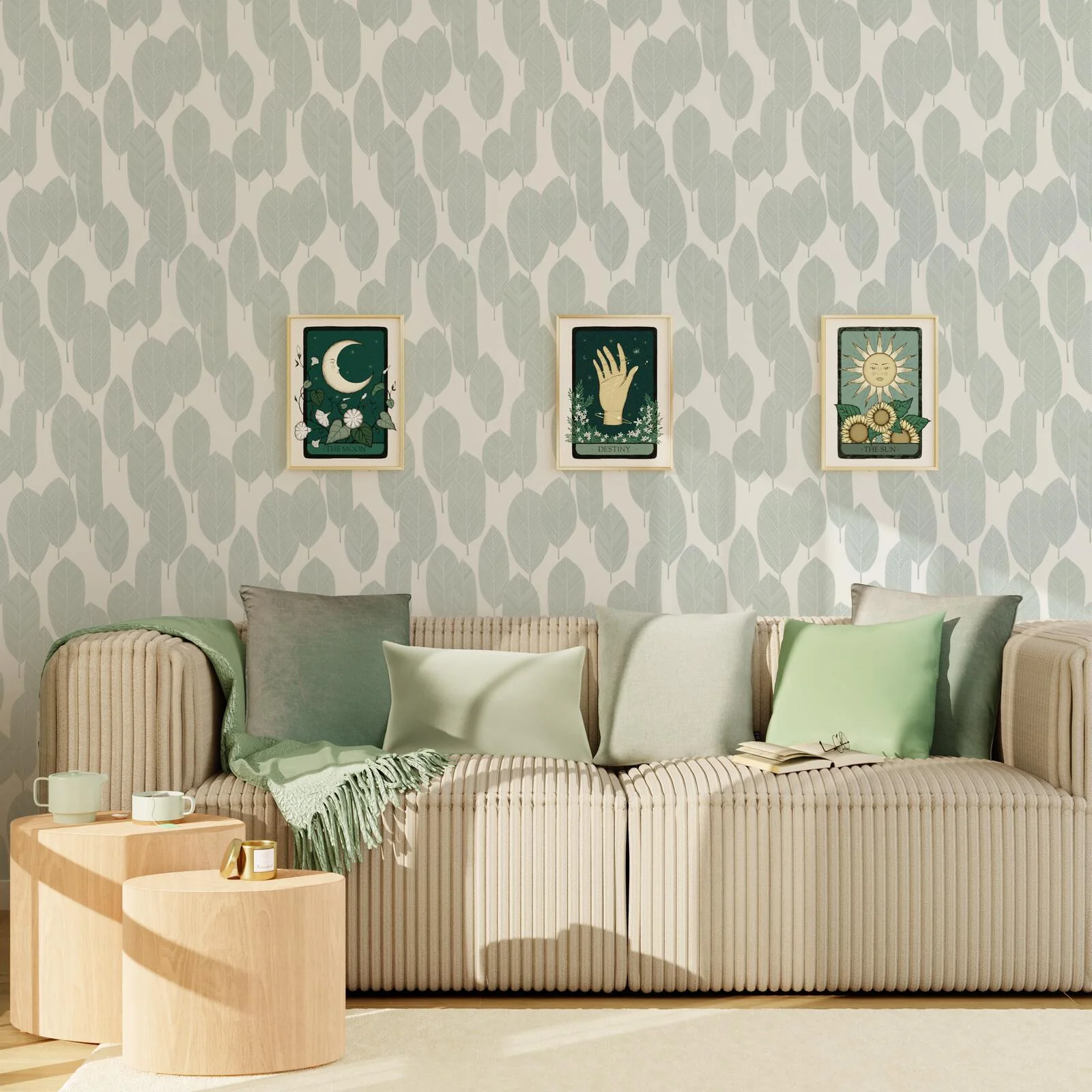 Papier peint intissé SANDIE coloris vert clair