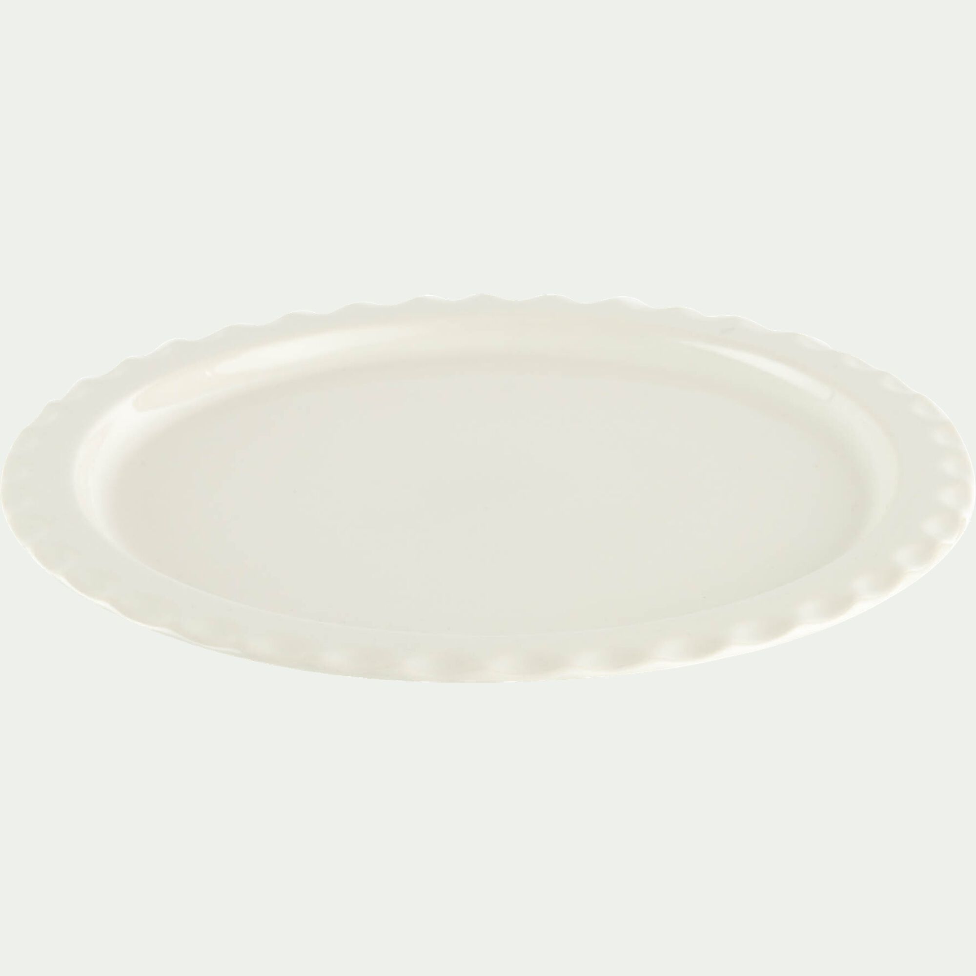 ABILIO - Assiette plate ondulée en grès D27,5cm - blanc ventoux