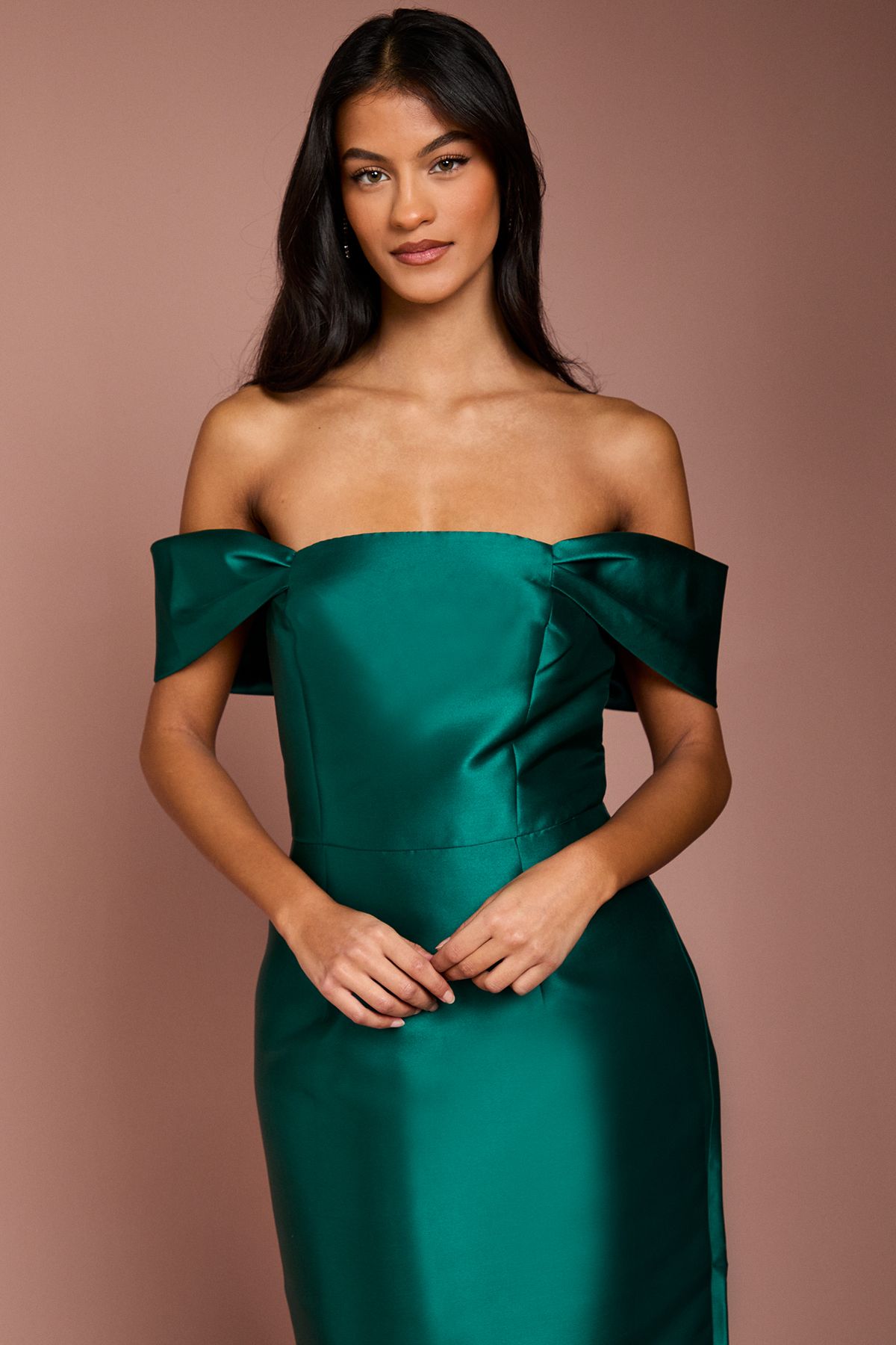 Coast Coast Honoured Petite Twill Bardot Column Midi Bridesmaid Dress