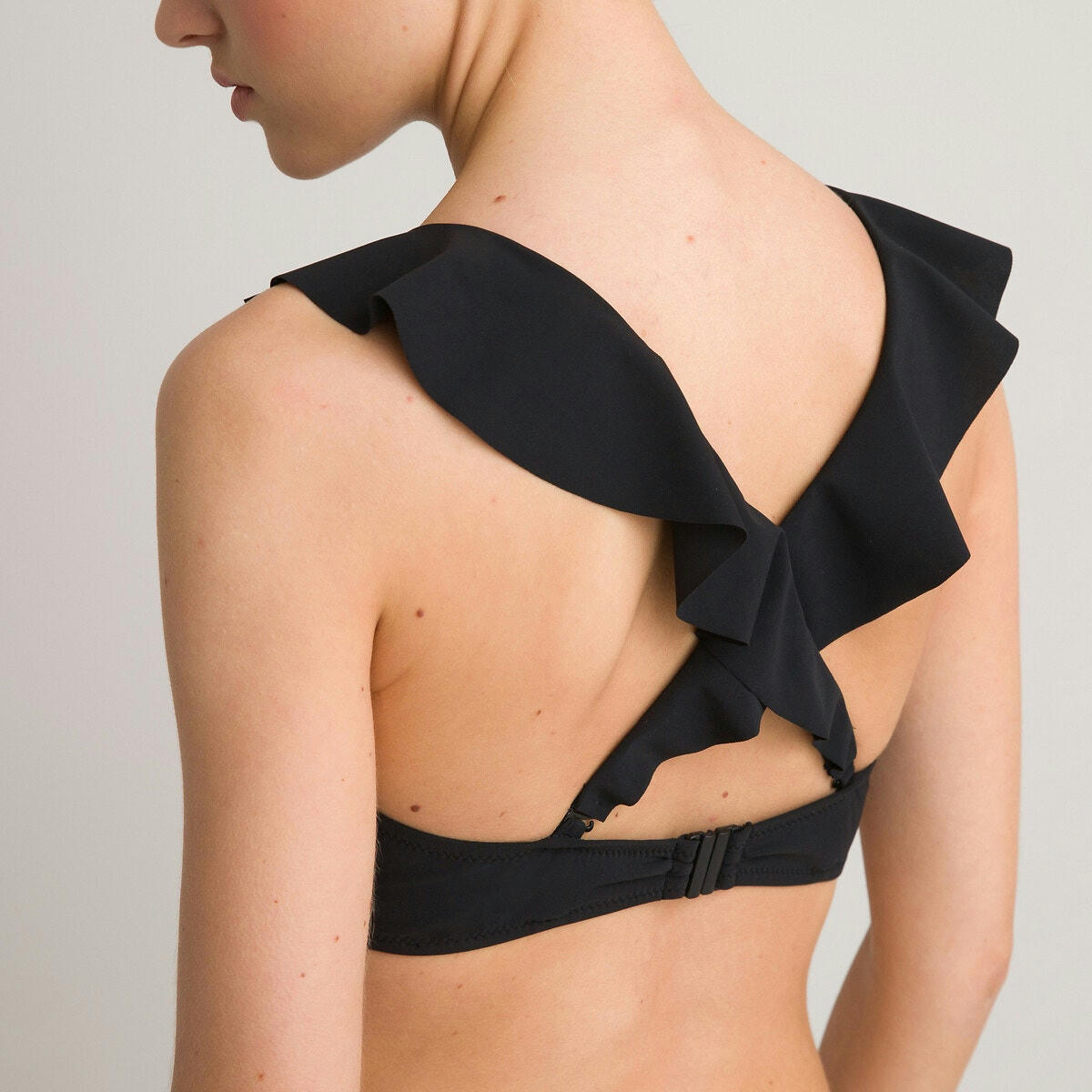 Haut de maillot de bain foulard, détails volants
