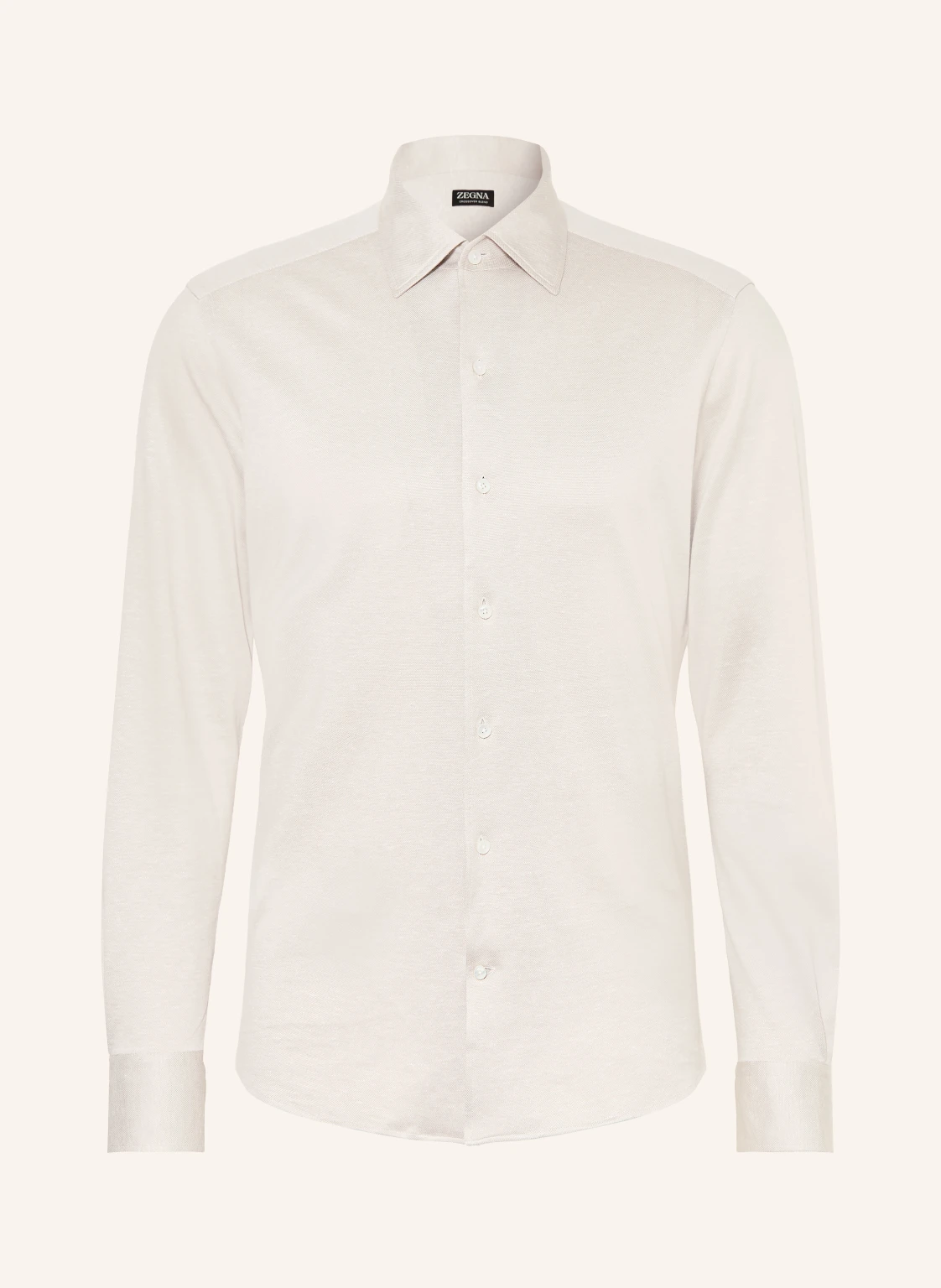 ZEGNA Jerseyhemd Slim Fit mit Seide und Leinen