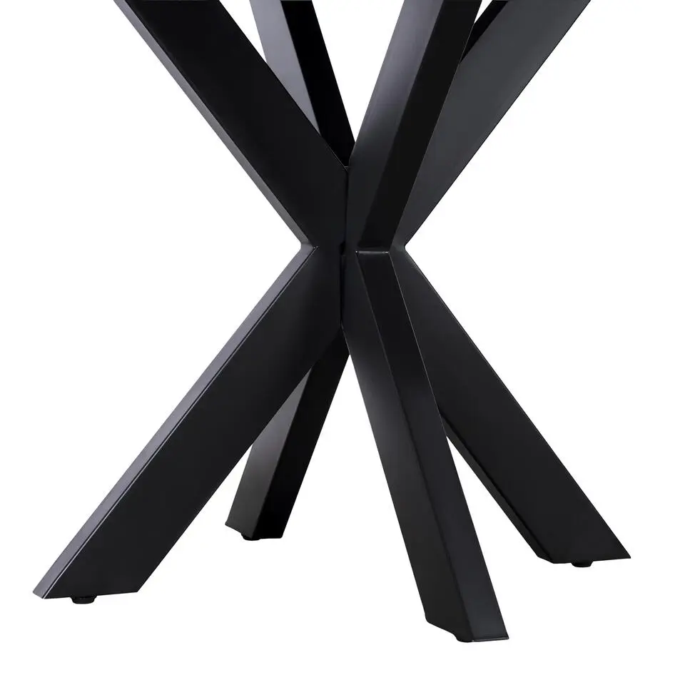 QUVIO Eettafel Sofia �?Rond �?&Oslash;130 �?Kruispoot �?Bruin