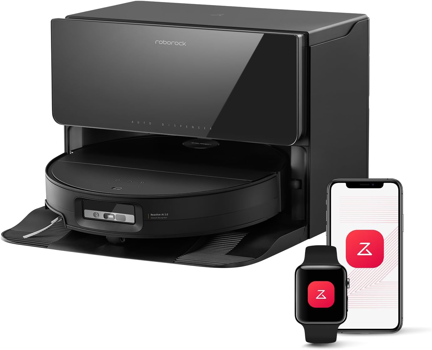 roborock Saros 10 with Refill & Drainage System Robot Vacuum and Mop, 22,000Pa Suction, AI Obstacle Avoidance, 3.14-inch Ultra Thin, Intelligent Dirt Detection, Zero Tangling Main Brush, Hot Water Mop