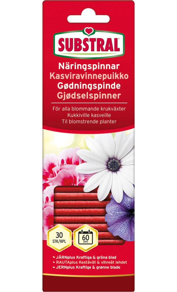 NÆRINGSPINNER SUBSTRAL RØDE 30STK