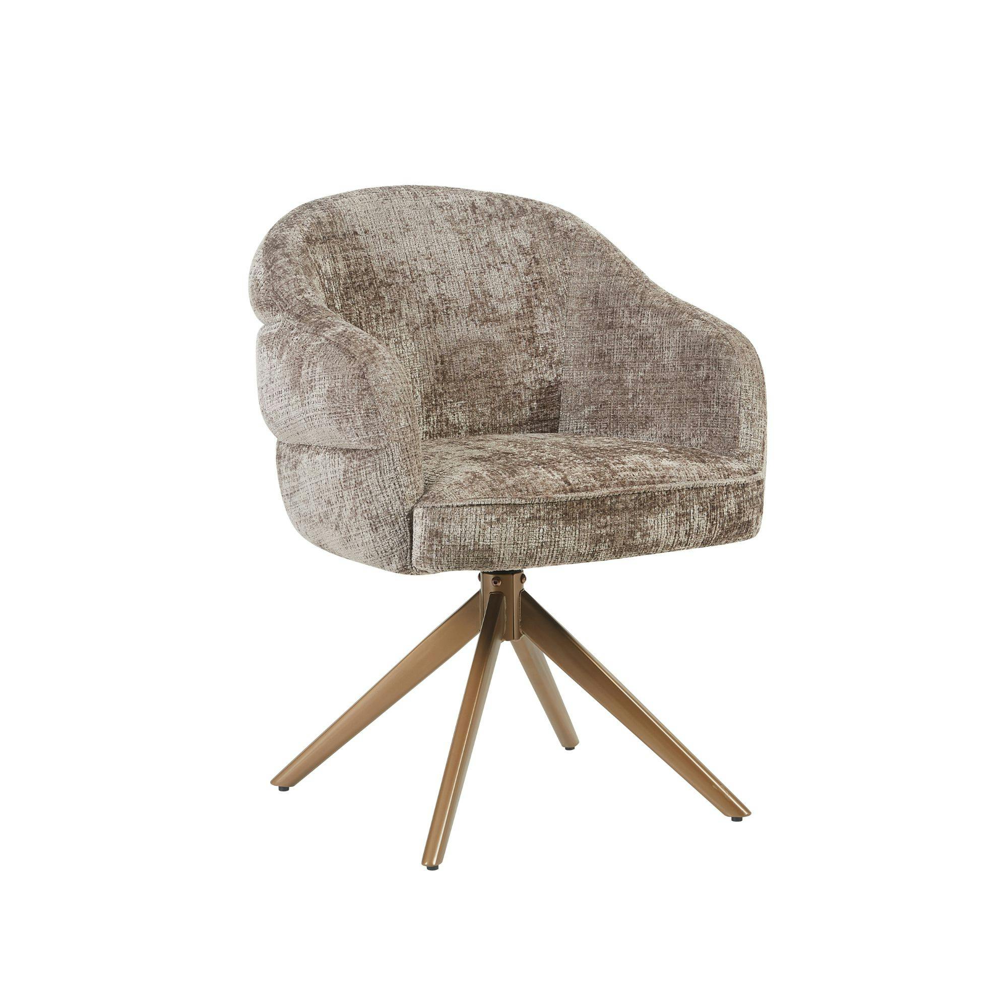 Chaise pivotante marron à dossier structuré (lot de 2) CORTINA