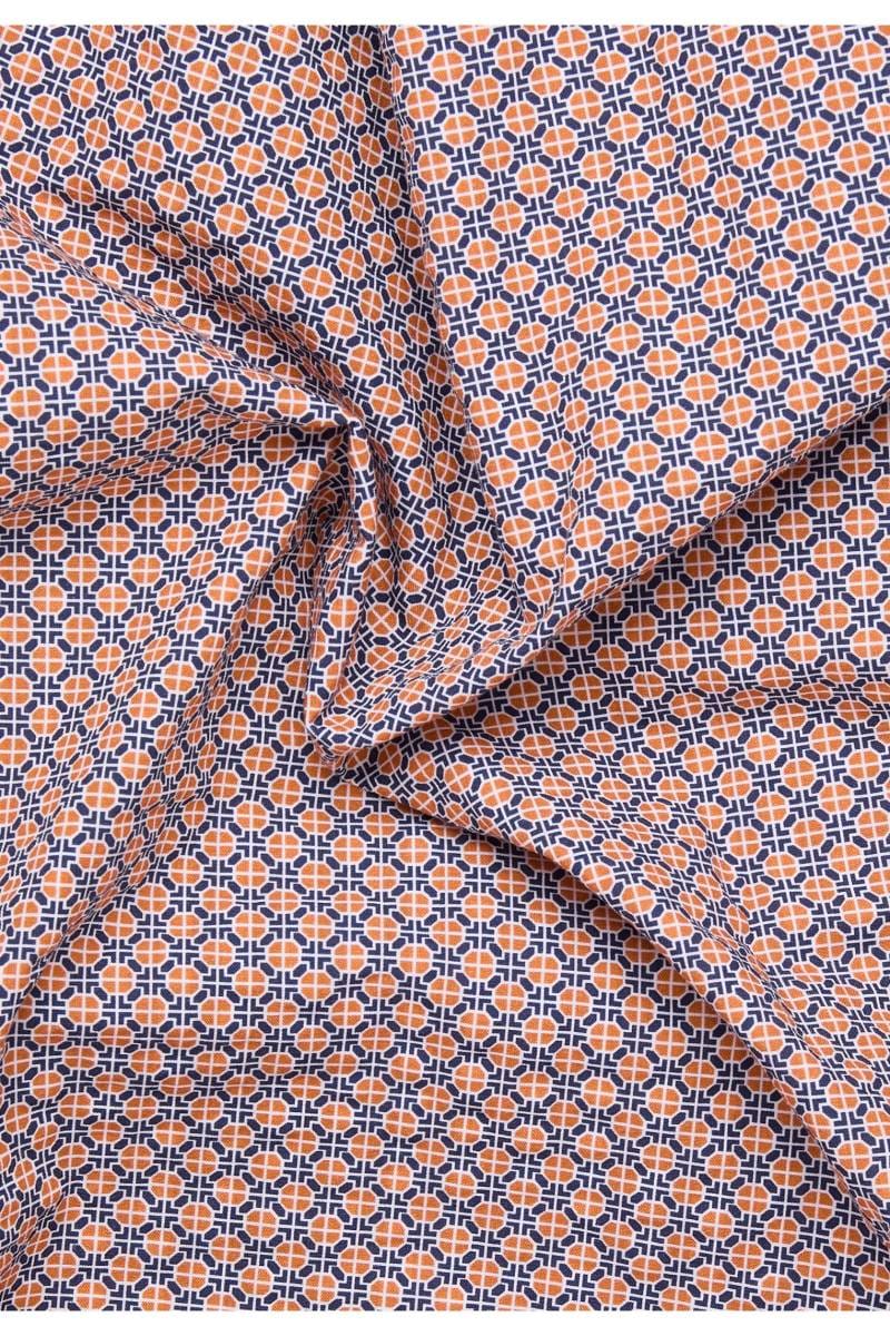 ETERNA Comfort Fit Hemd orange/blau, Bedruckt