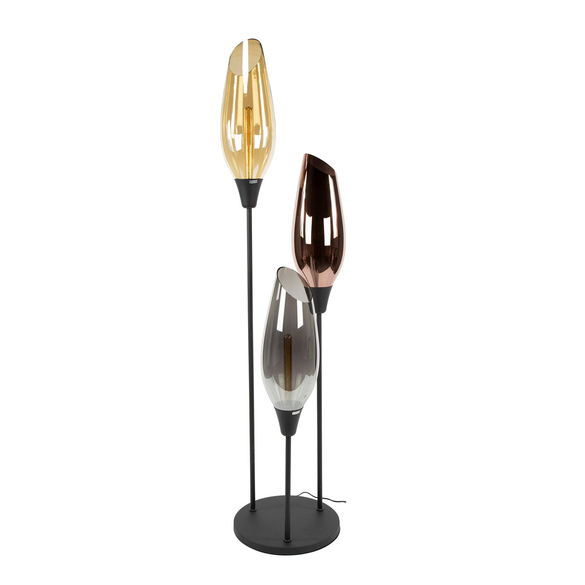 Giga Meubel Vloerlamp Cocoon - Multicolor Glas - 3-Lichts - 45x45x178cm - Set van 3