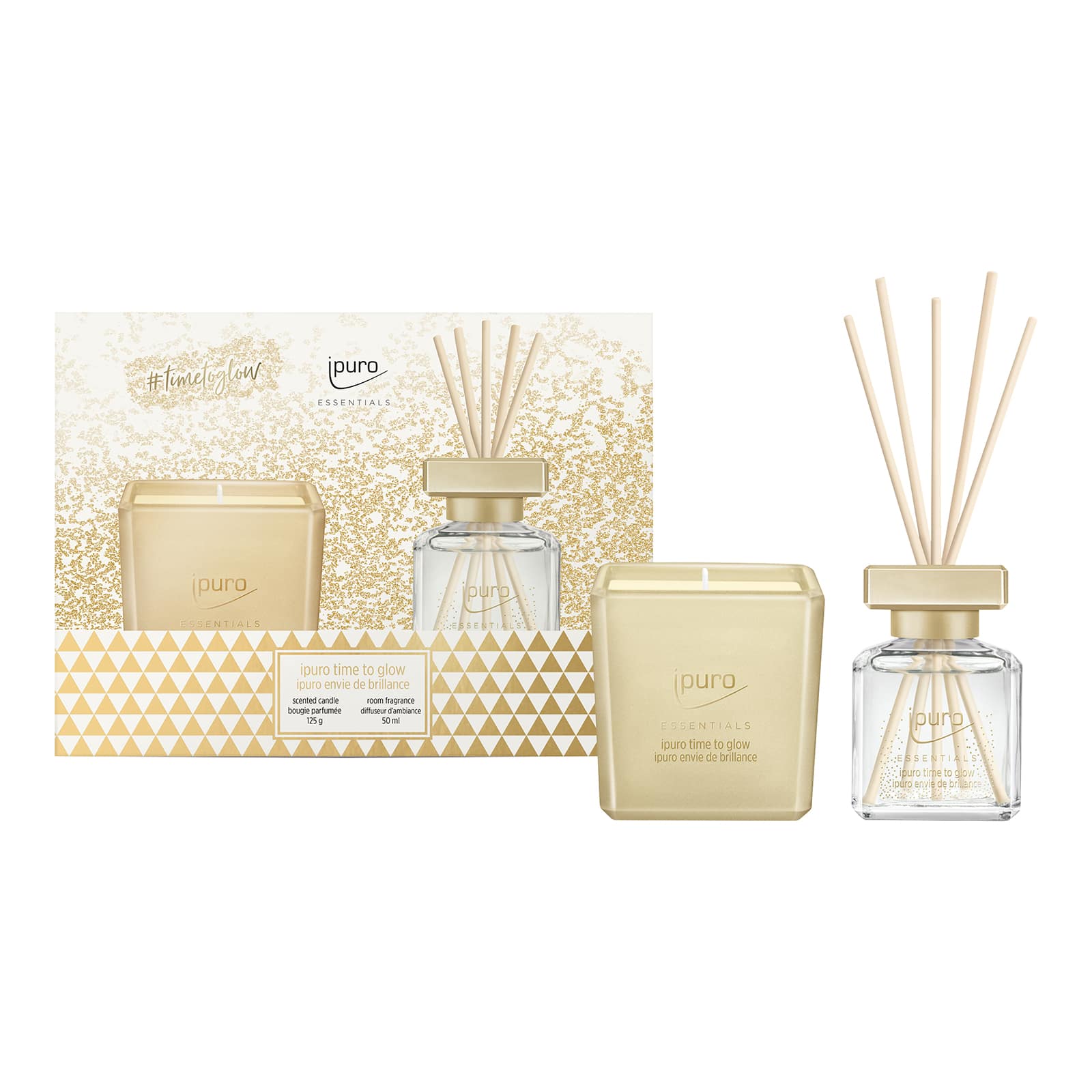 ipuro ESSENTIALS Geschenk-Set Time to Glow Gold, 2 -tlg., 50 ml