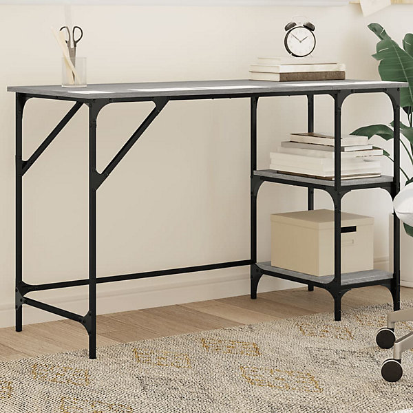 Bureau sonoma gris 120x50x75 cm métal et bois d'ingénierie vidaXL