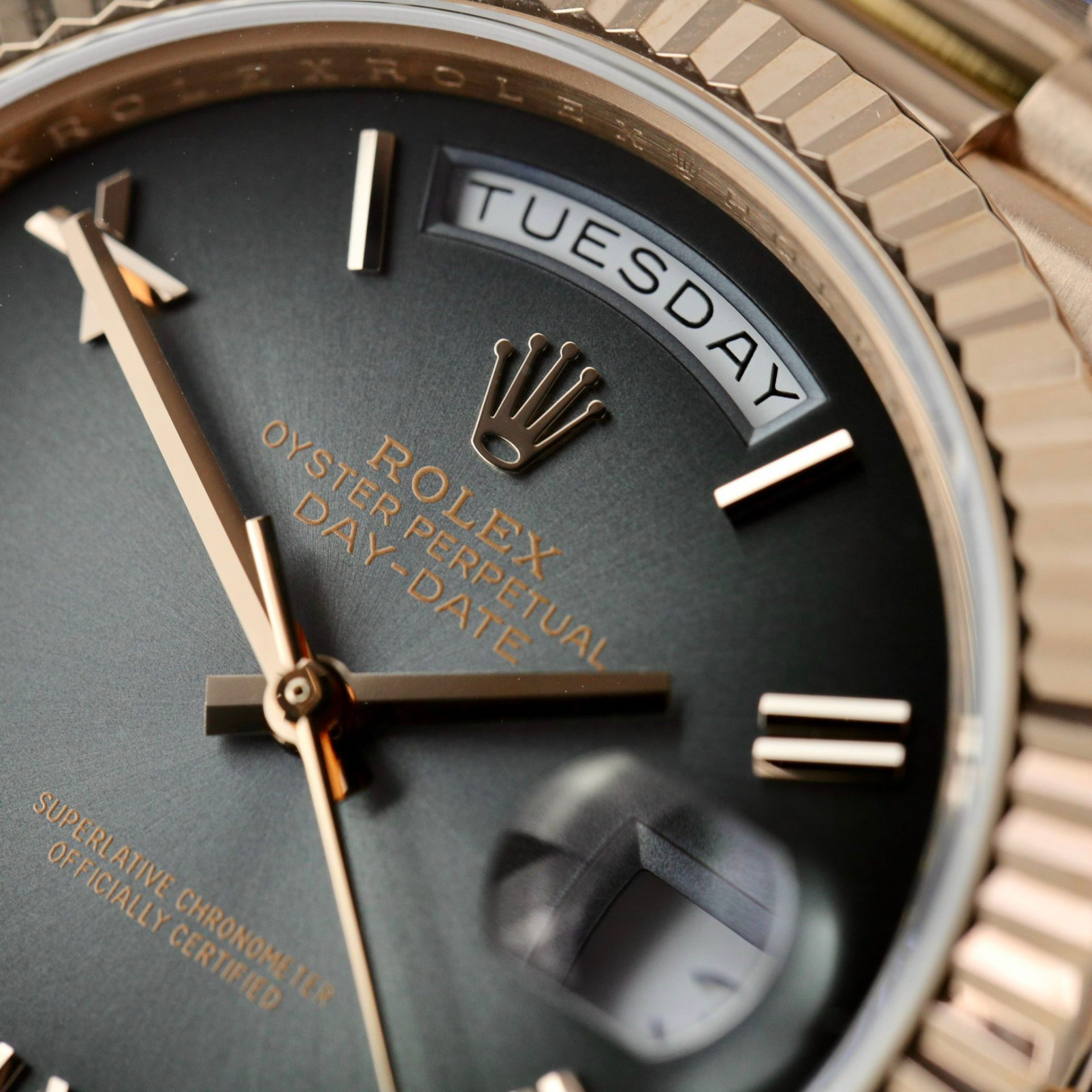 Rolex Day-Date RG Plated Ombre Grey Dial 40mm Super Clone