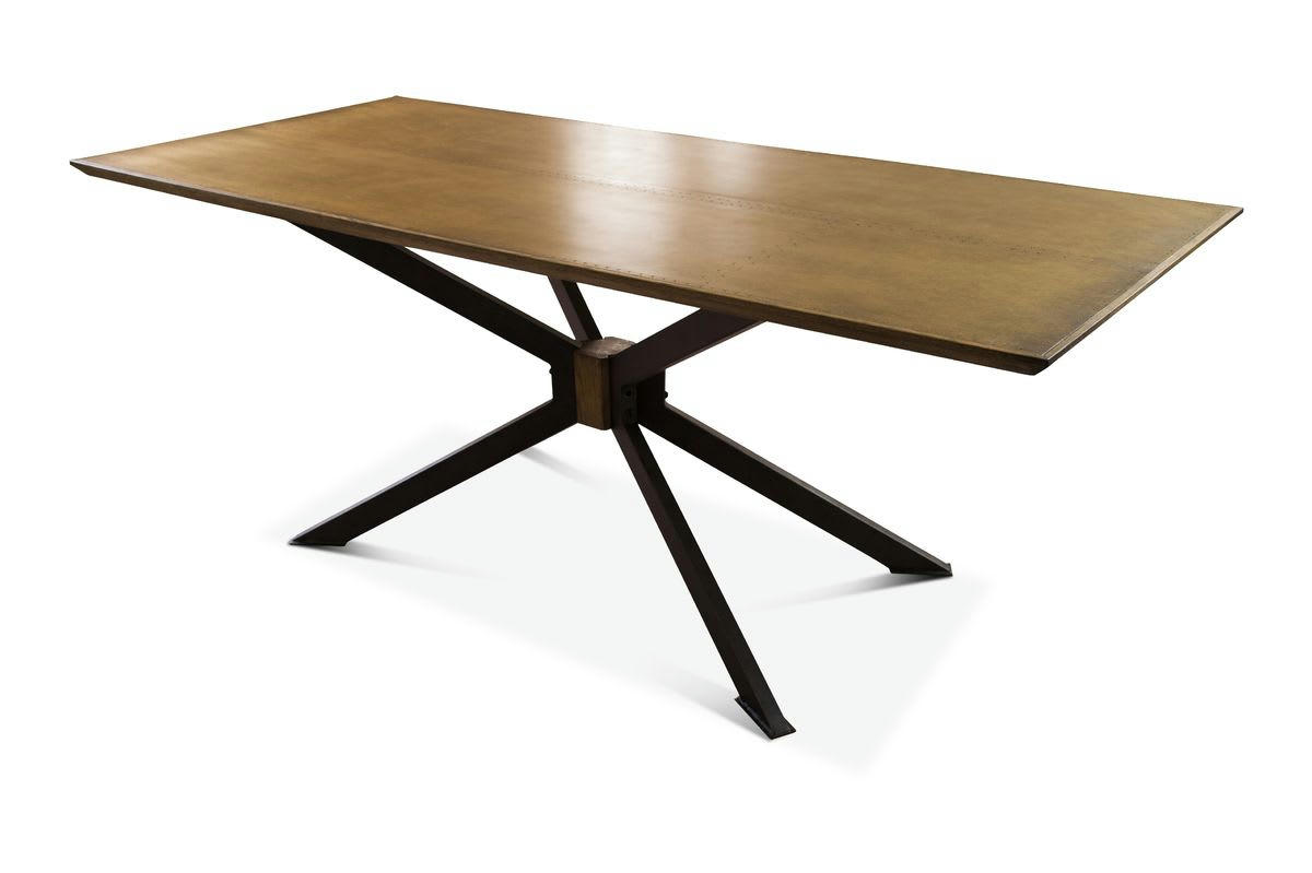 LIVERPOOL - Table de repas en bois et laiton cuivré