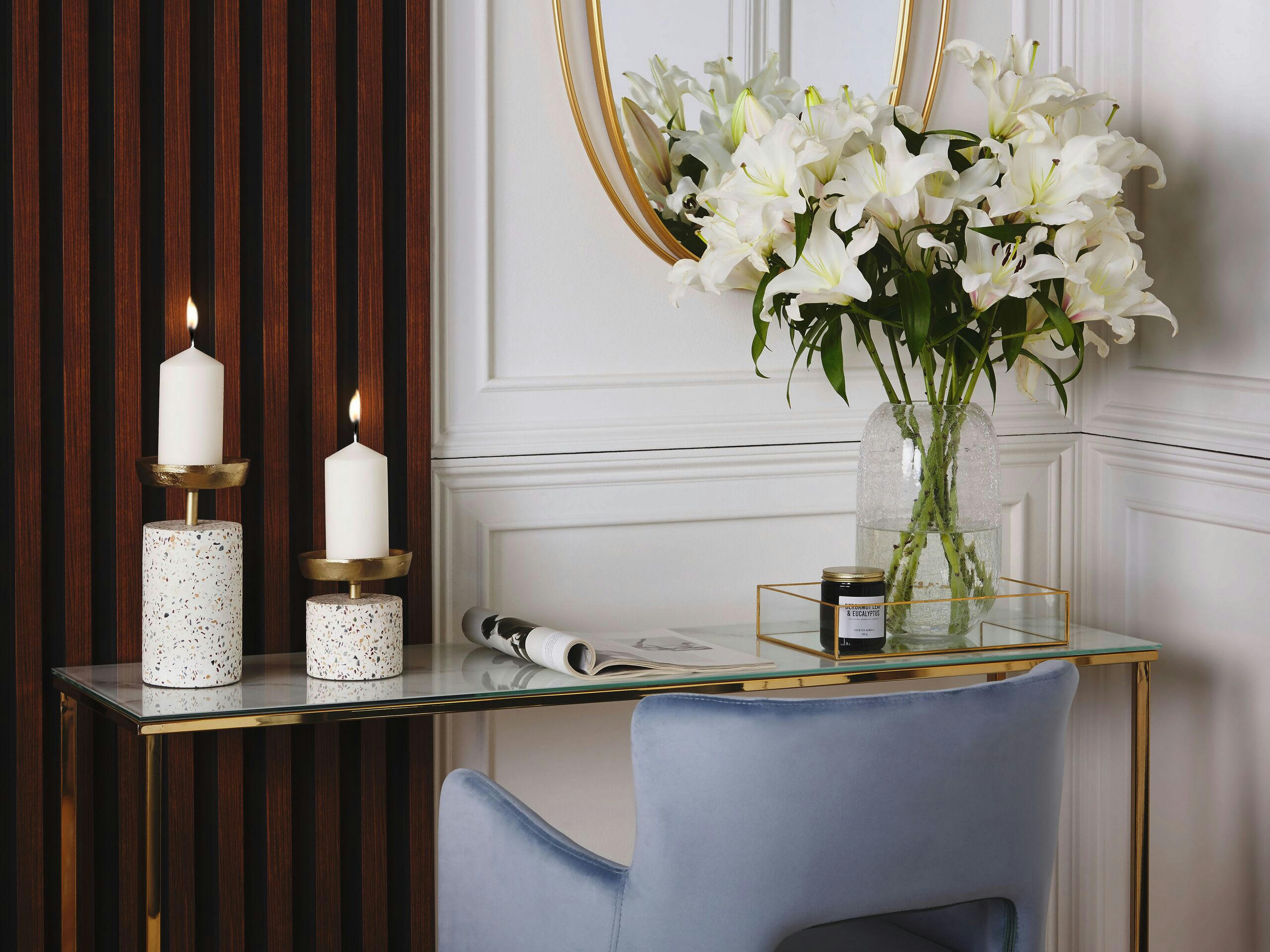 KAENGAN - Lot de 2 bougeoirs dorés 13 24 cm