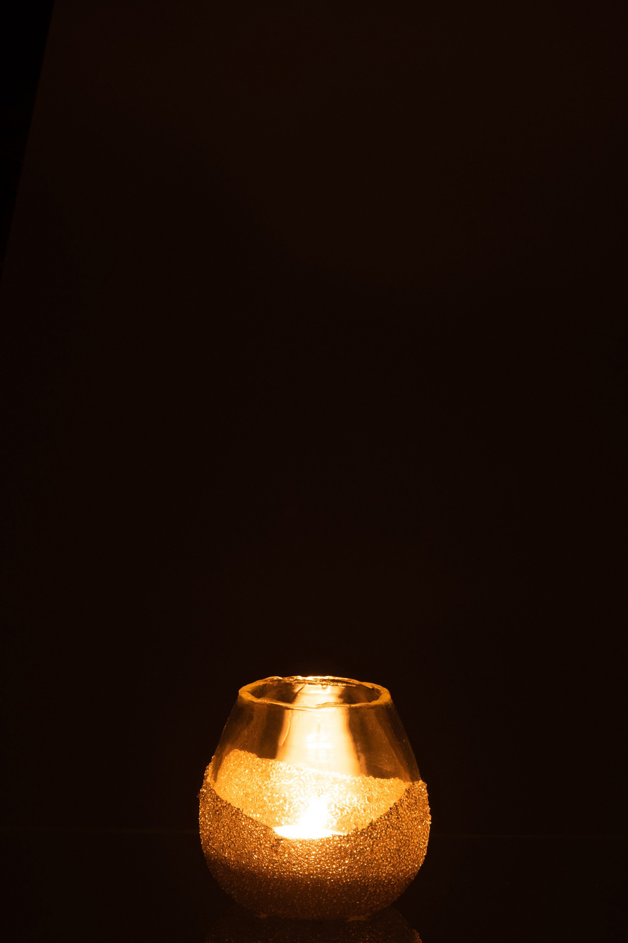 J-Line kaarshouder Helft Parels Rond - glas - goud - small