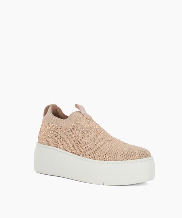 Elements Blush - Embellished Flatform Sock Trainers
