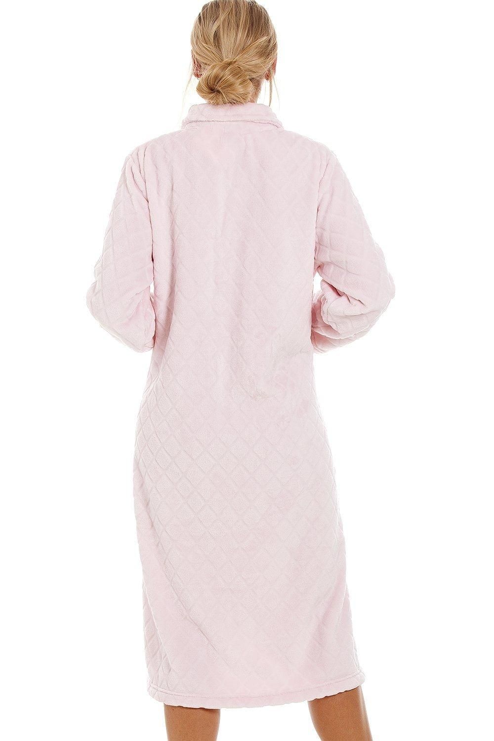 Camille Classic Supersoft Diamond Print Button Up Housecoat