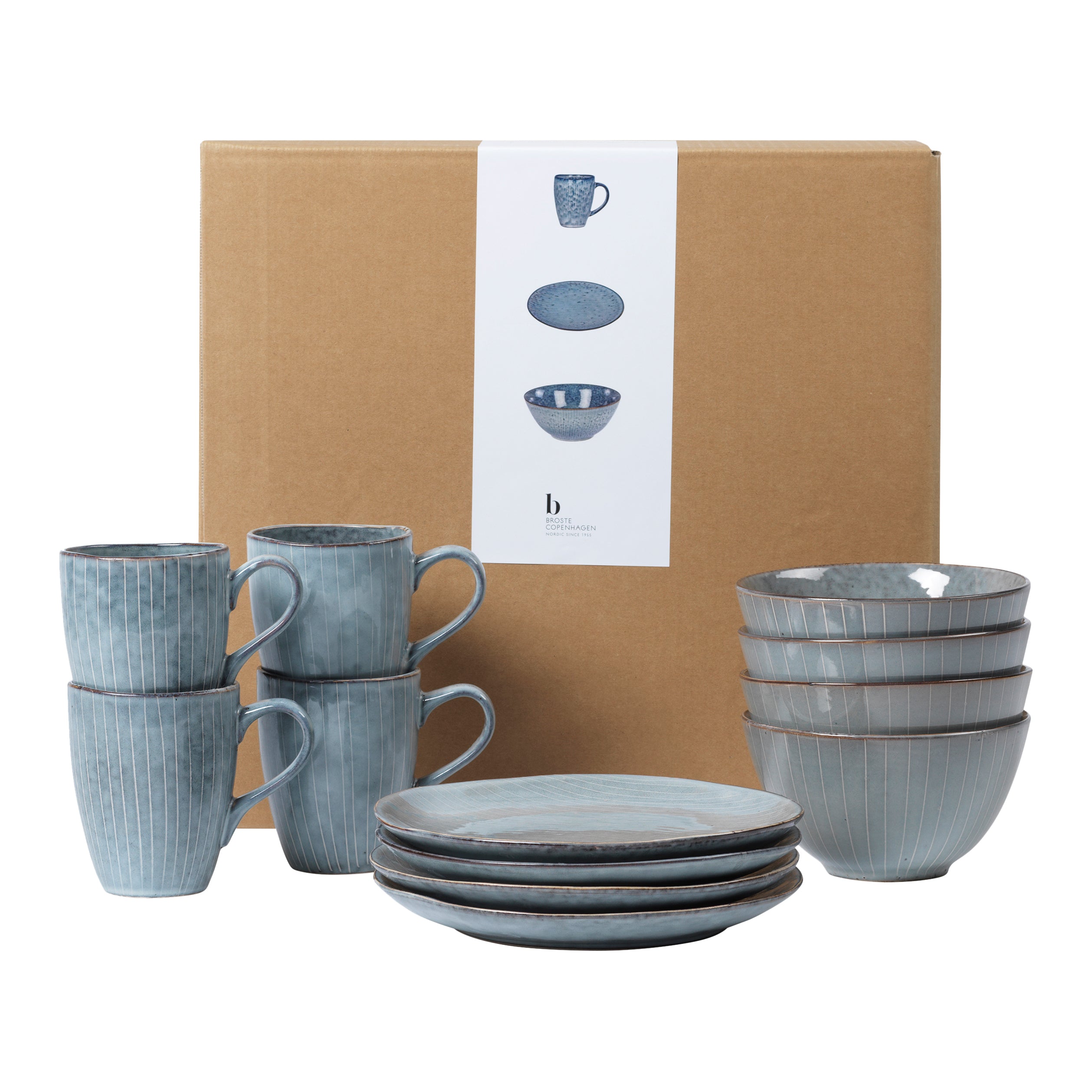 Broste Copenhagen Nordic Ontbijtset 12-delig - Sea