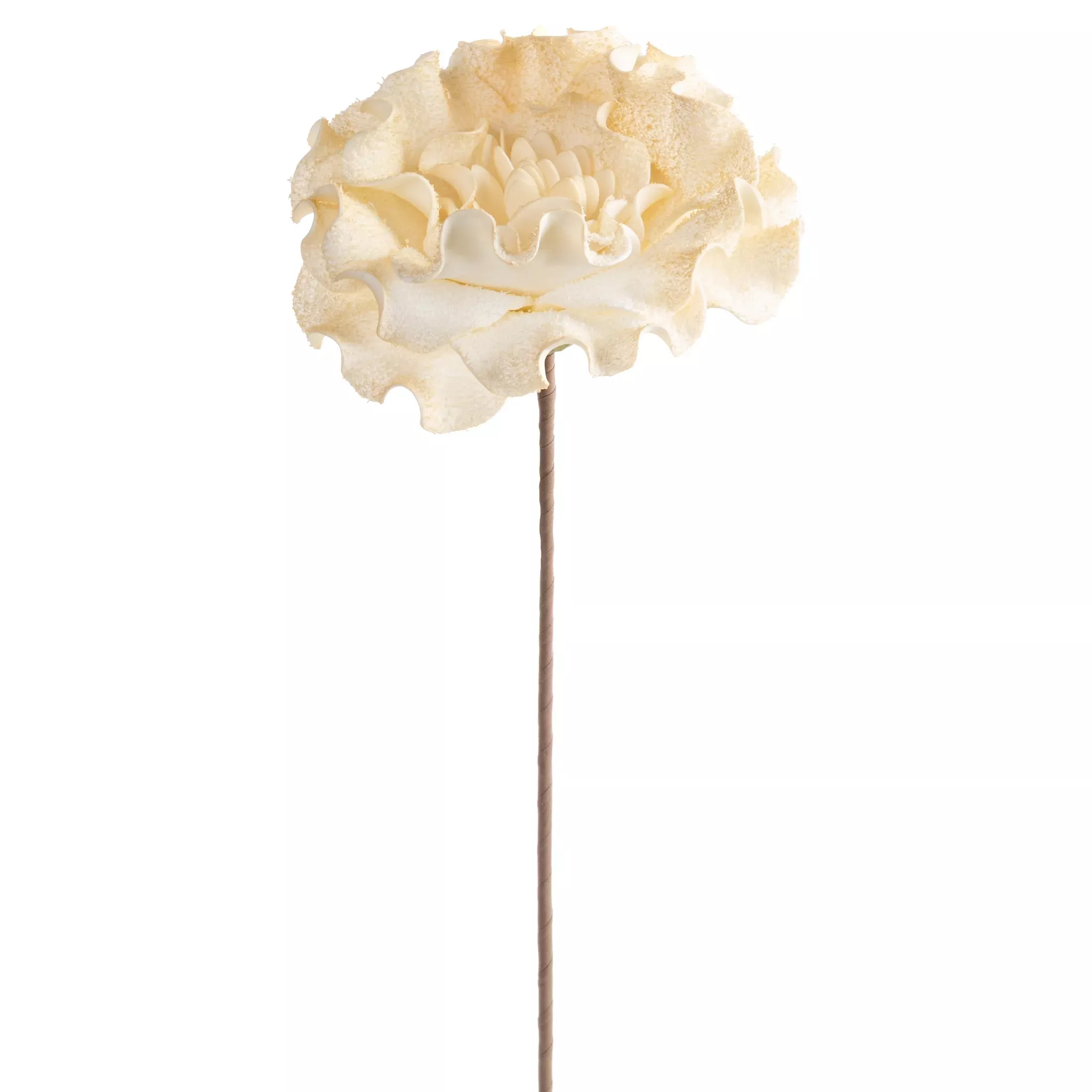 Kwiat sztuczny kremowy z plastycznej pianki foamiran 65 cm