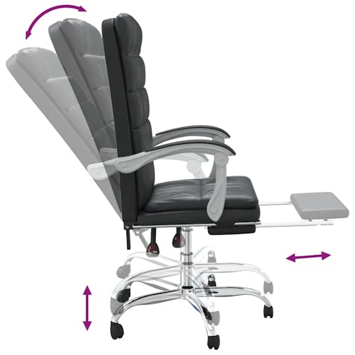 NNEVL Reclining Office Chair Black Faux Leather