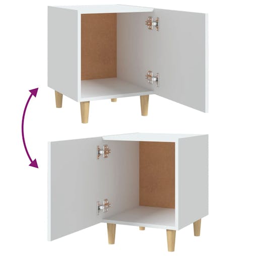 NNEVL Bedside Cabinets 2 pcs White Engineered Wood