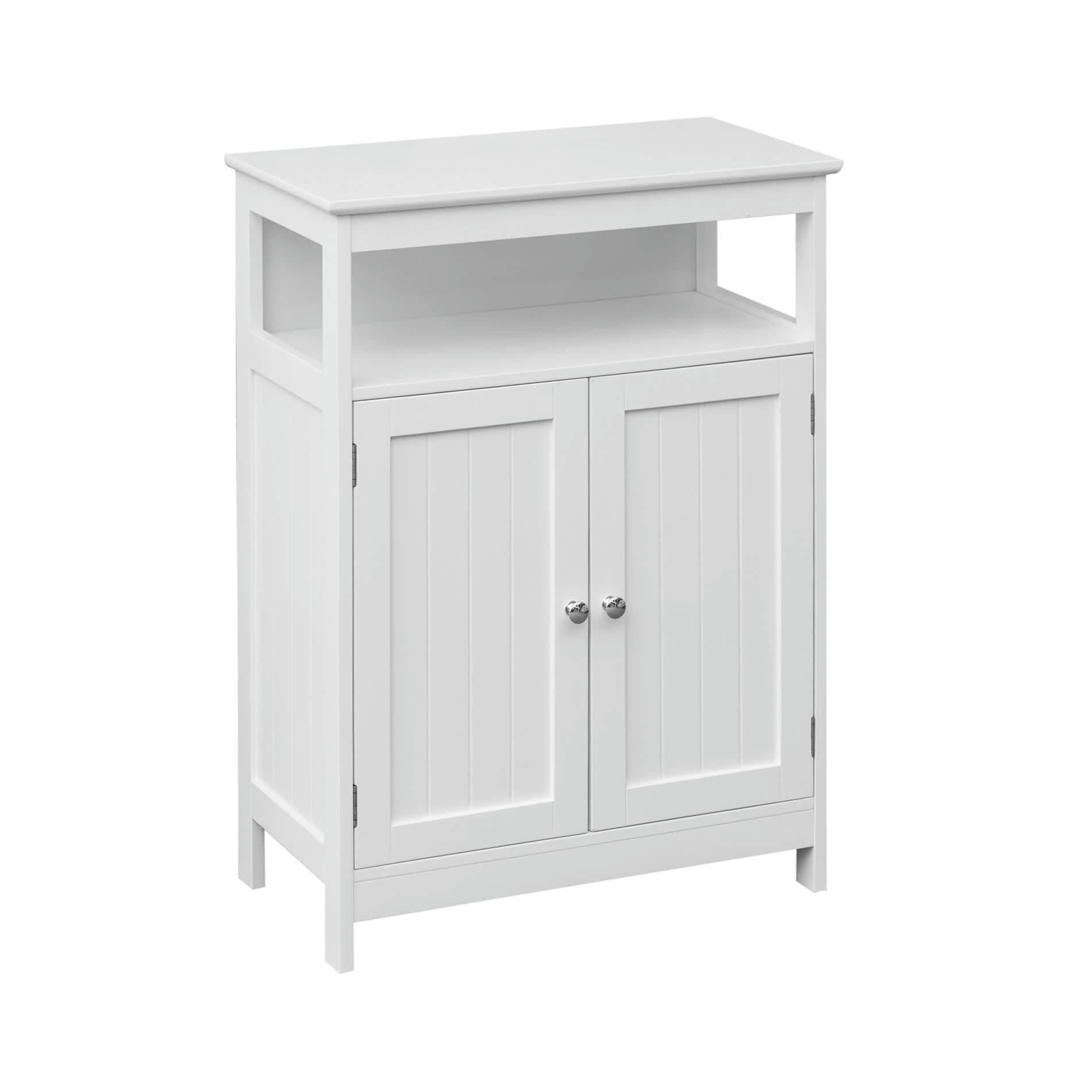 EASY LIFE - Meuble bas de salle de bain avec 2 portes et étagère en MDF blanc