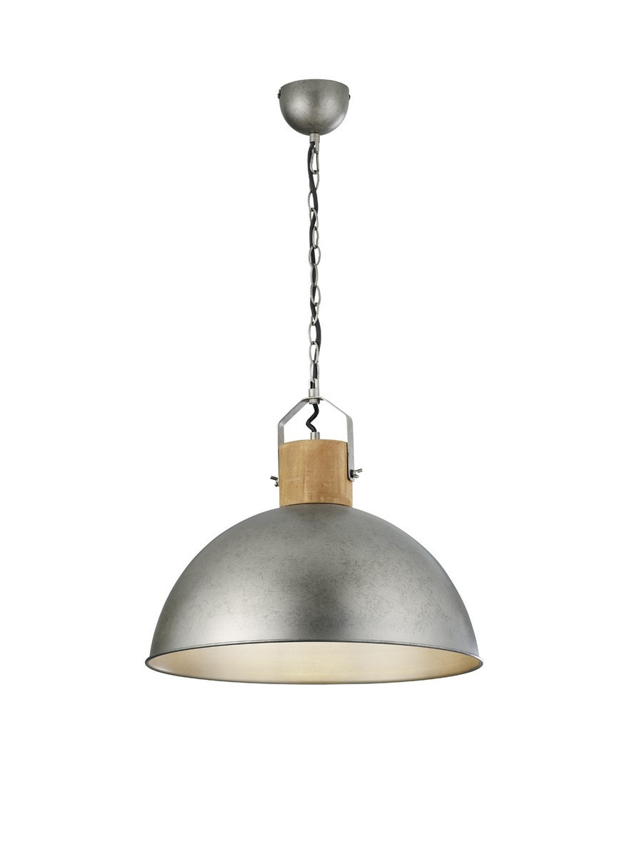 Lampa wisząca srebrno-jasne drewno DELHI 1xE27x60W wym: 150x45x45 cm Trio