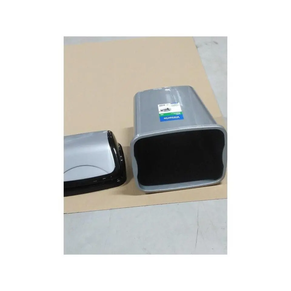 Prullenbak/afvalbak - 10 liter - kunststof - zilver - 20 x 37 cm