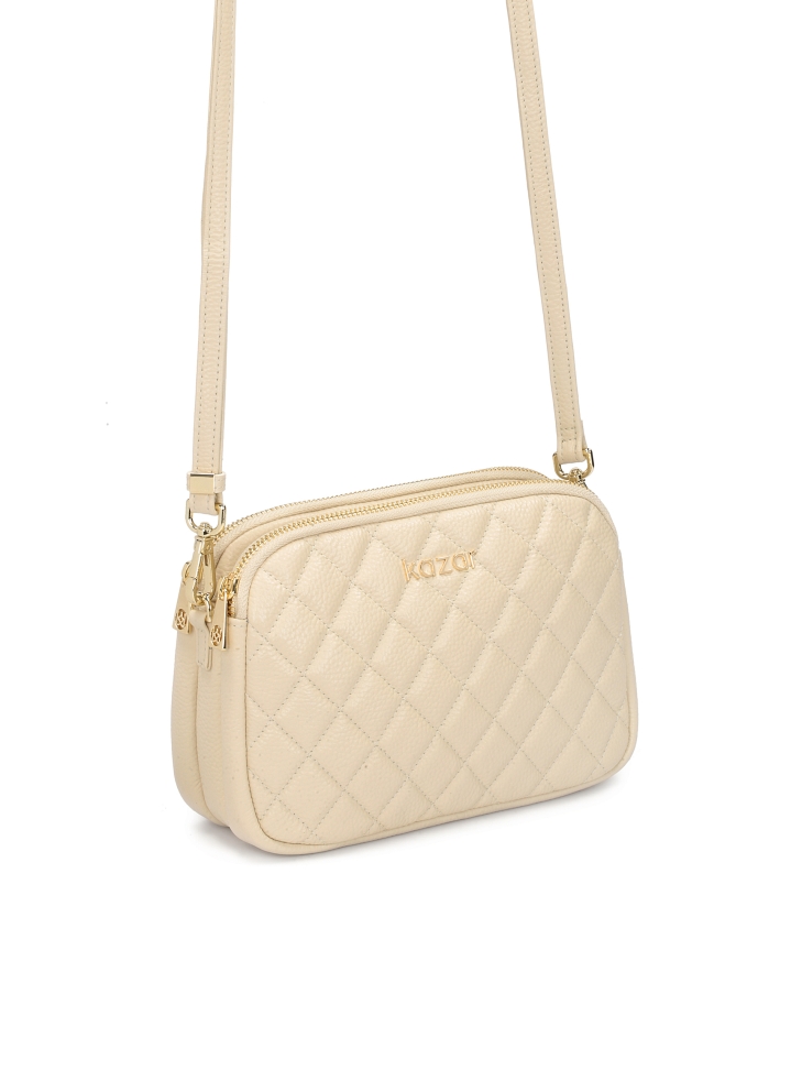 Leather quilted bag on a belt