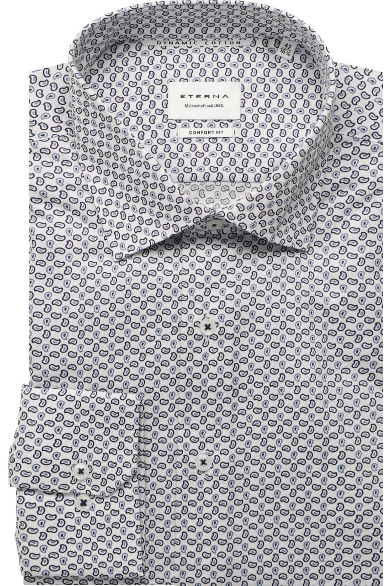 ETERNA Comfort Fit Hemd mittelblau, Bedruckt