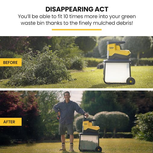 NNEMB 2400W Electric Mulcher Crushing Garden Shredder Chipper