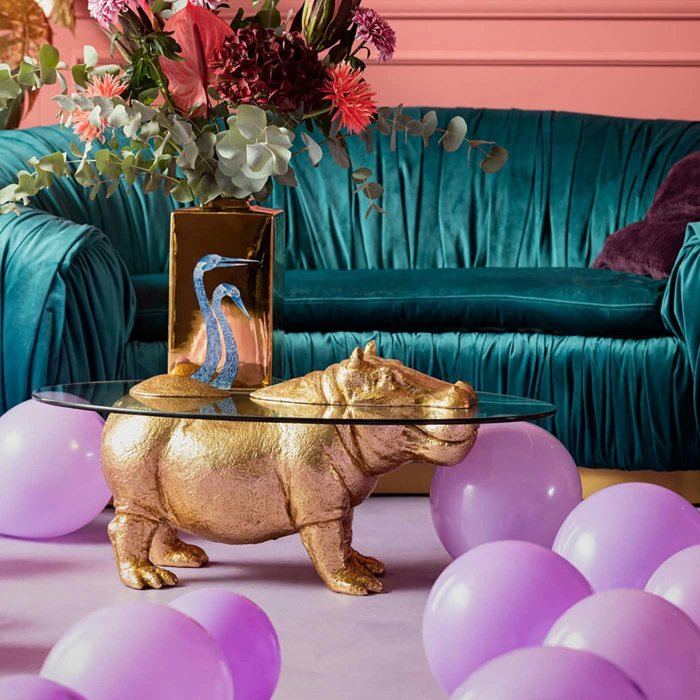 - Table basse hippopotame doré Kare Design