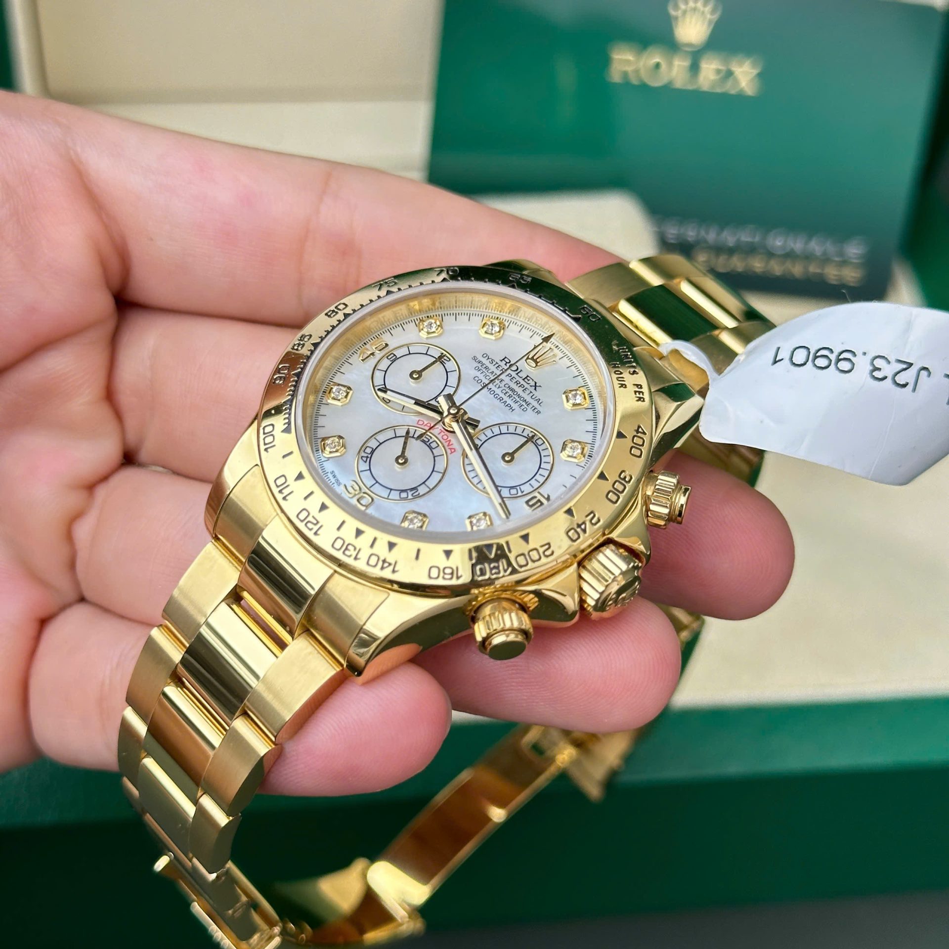 Rolex Daytona 116508 YG Plated MOP Dial CZ Diamonds 40mm Oyster Super Clone