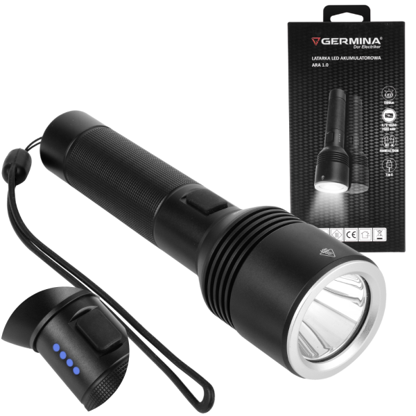 Latarka LED taktyczna Germina przenośna IP44 1szt.