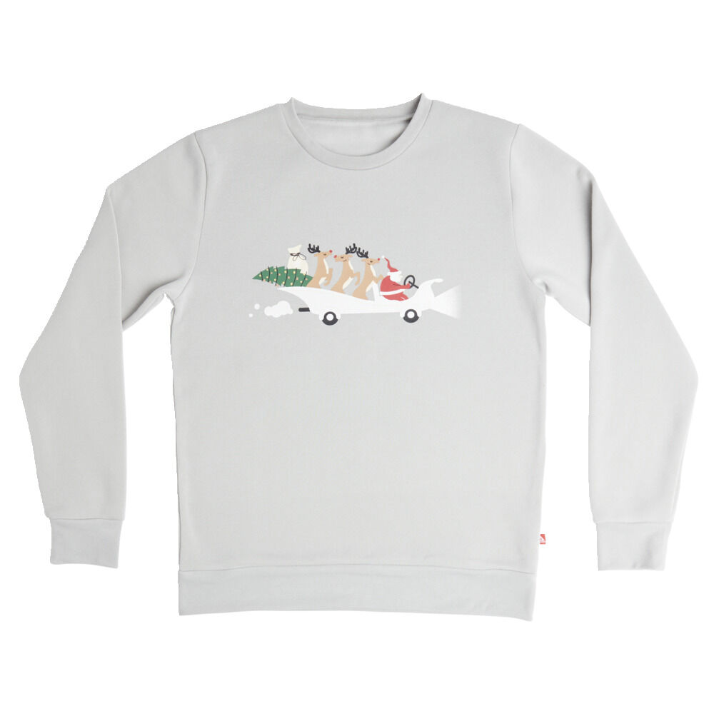 Pull de No&euml;l homme voiture rennes et Père No&euml;l - M/L/XL