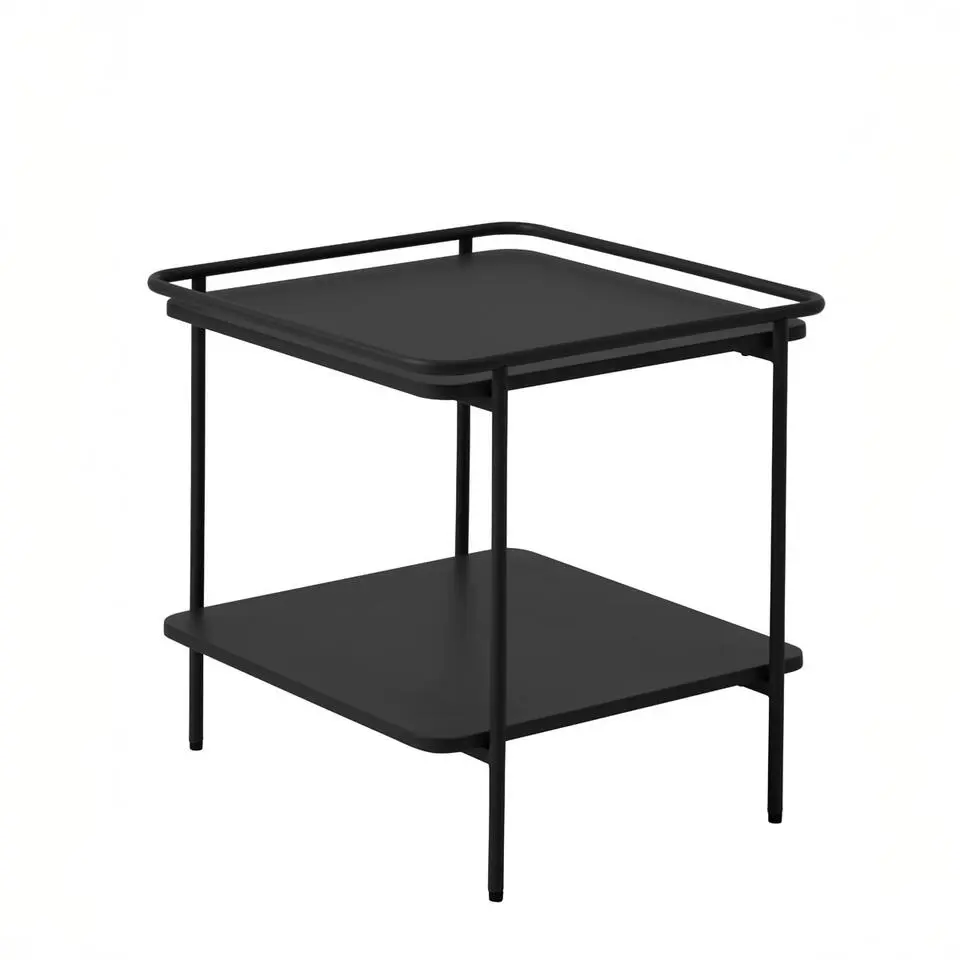 Nachtkastje Zwart Metaal - 45x45x44,3cm - Yuba