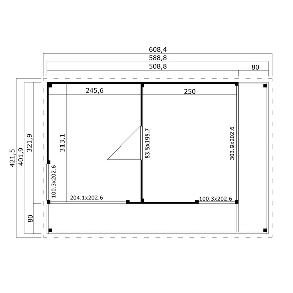 Gartenhaus »Domeo«, BxHxT: 608,4 x 239,4 x 418,9 cm (Außenmaß inkl. Dachüberstand), schwedenrot