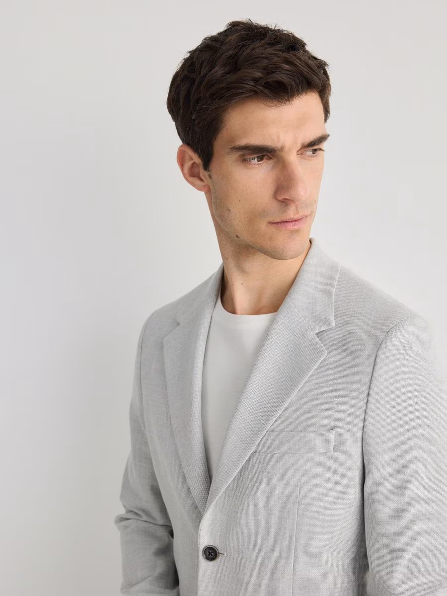 Slim Fit Blazer With Viscose Blend