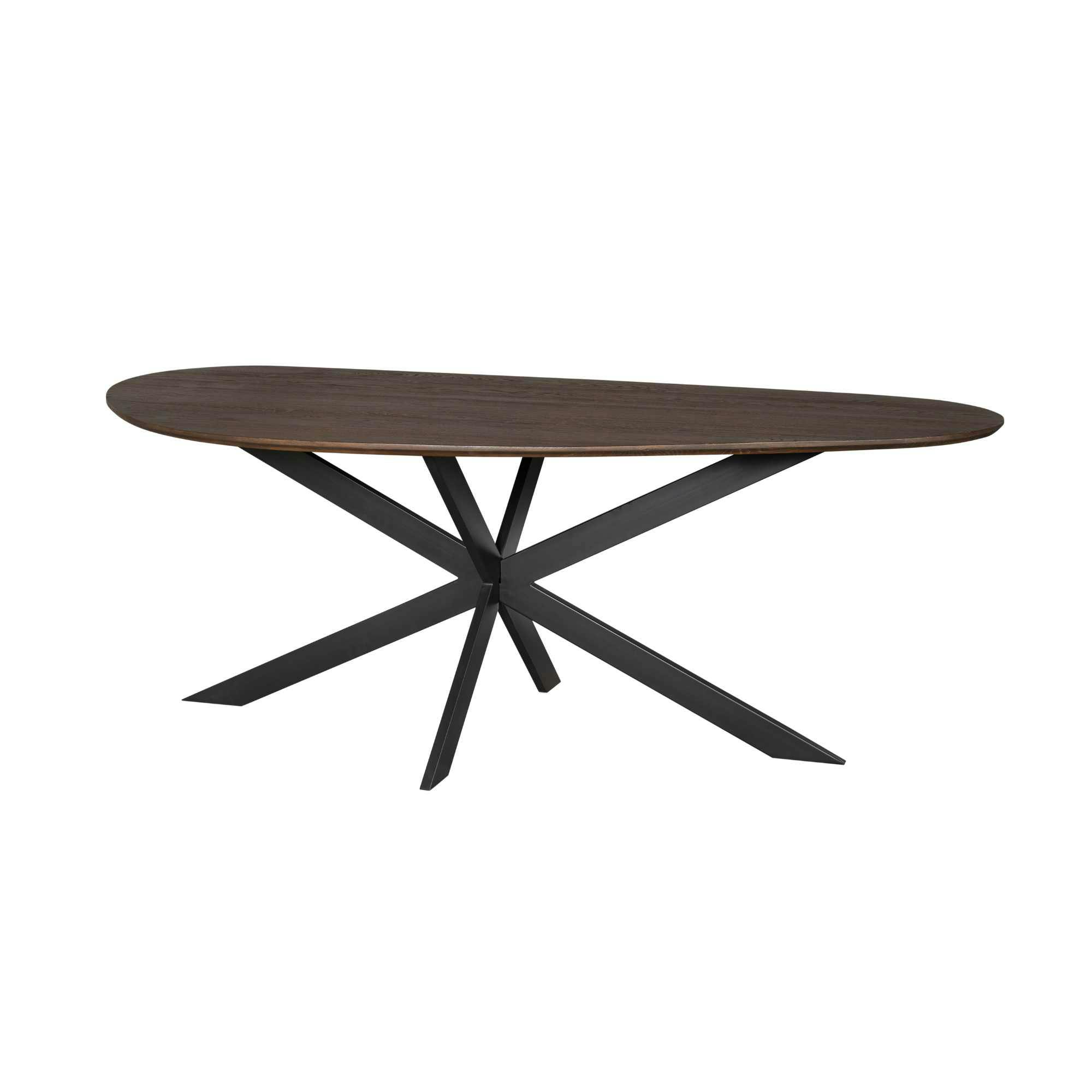 Table à manger bois foncé style organique 180 cm LEXTON