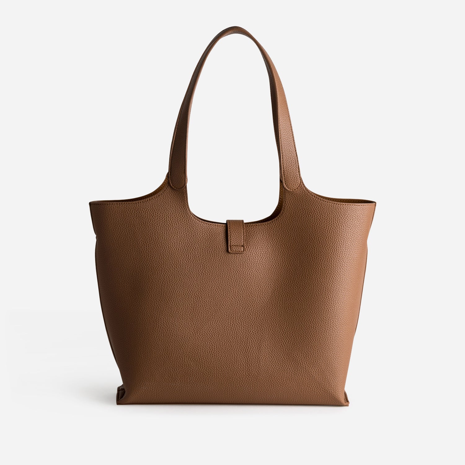 Sac cabas camel barrette métal