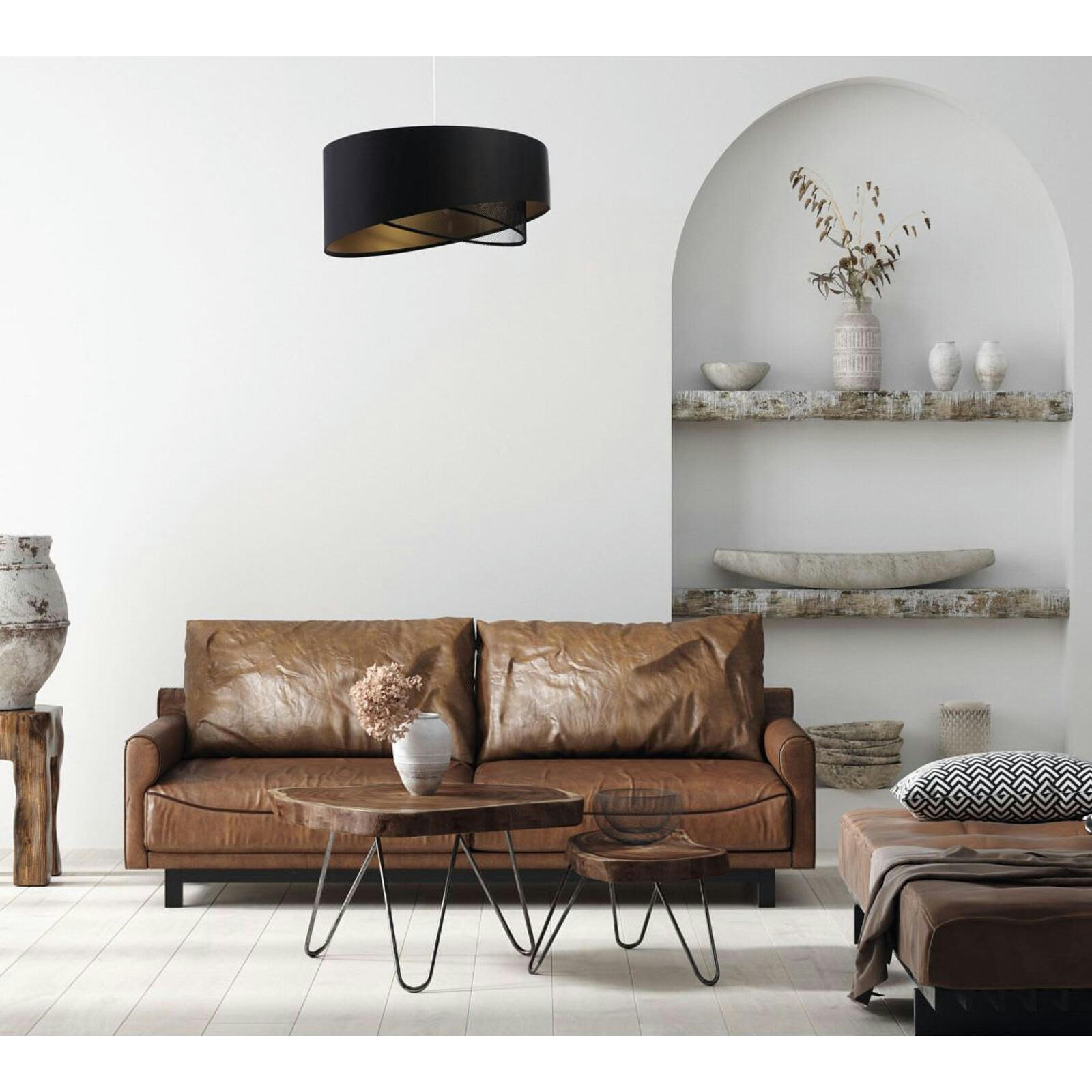 GALAXY - Suspension Tissu Noir 50x50x23 cm