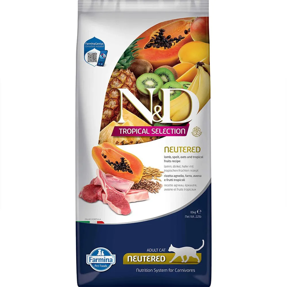 Farmina ND Tropical Selection Neutered Lamb Cat Feed 10kg