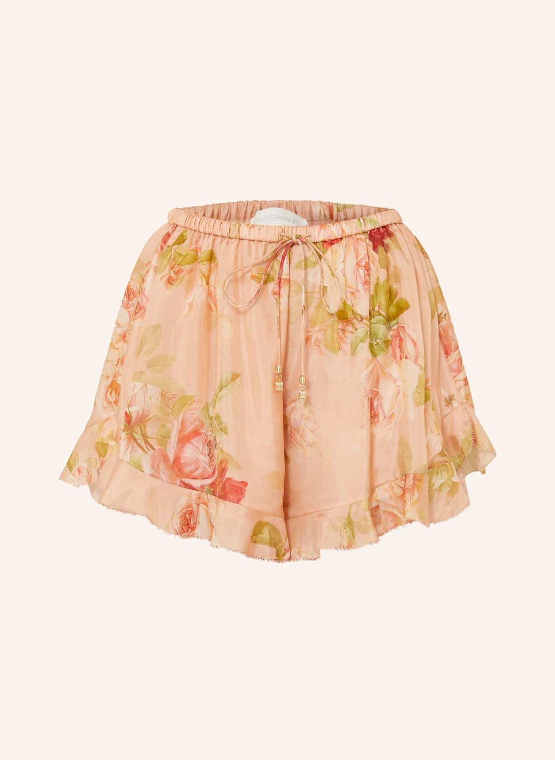 ZIMMERMANN Seidenshorts mit Rüschen