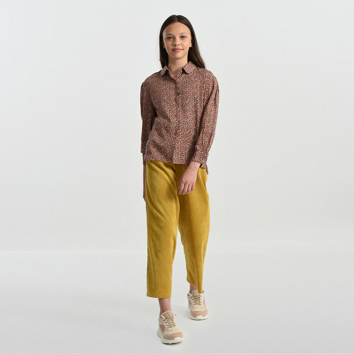 Blouse manches longues bouffantes imprimée