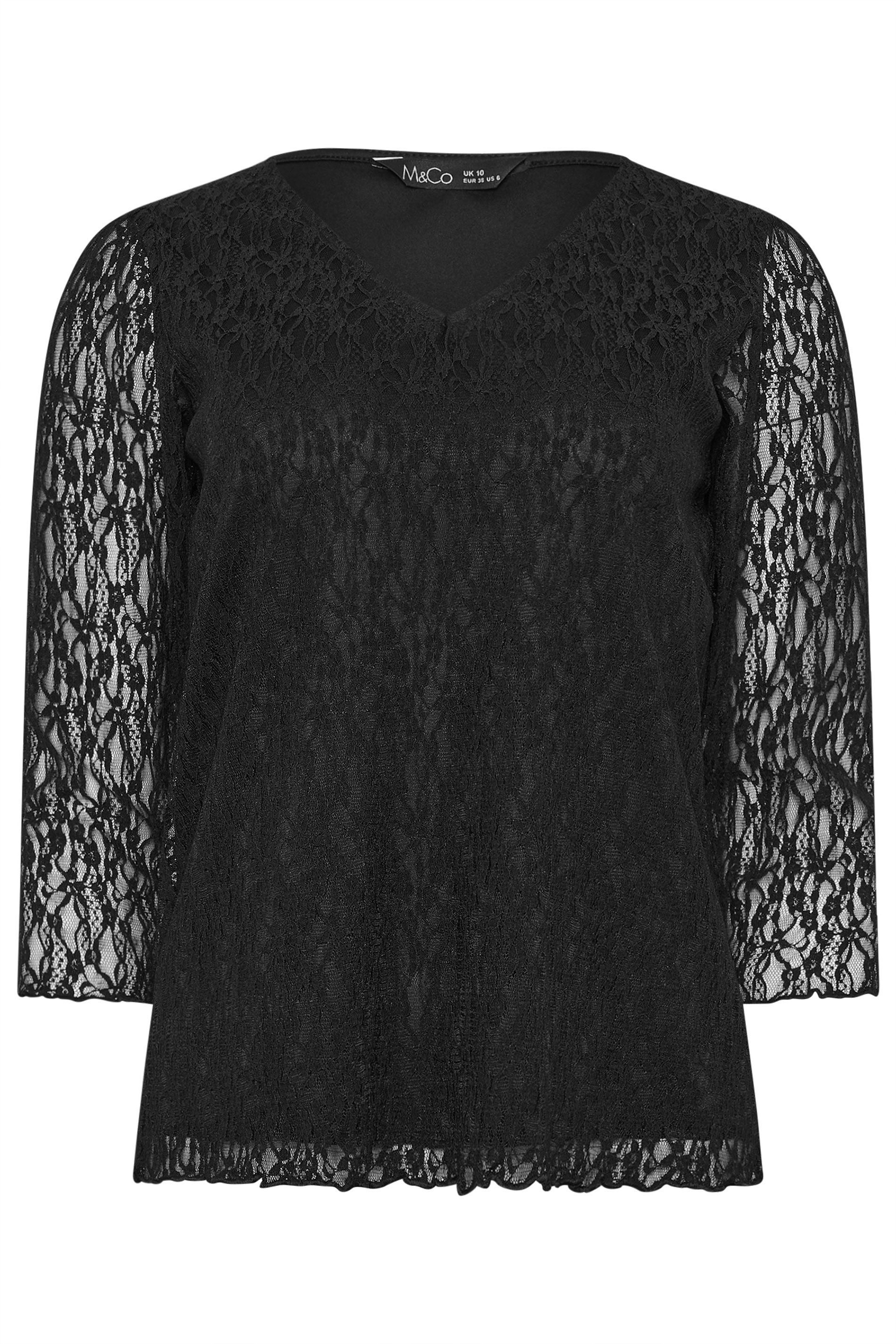 M&Co Floral Lace Top