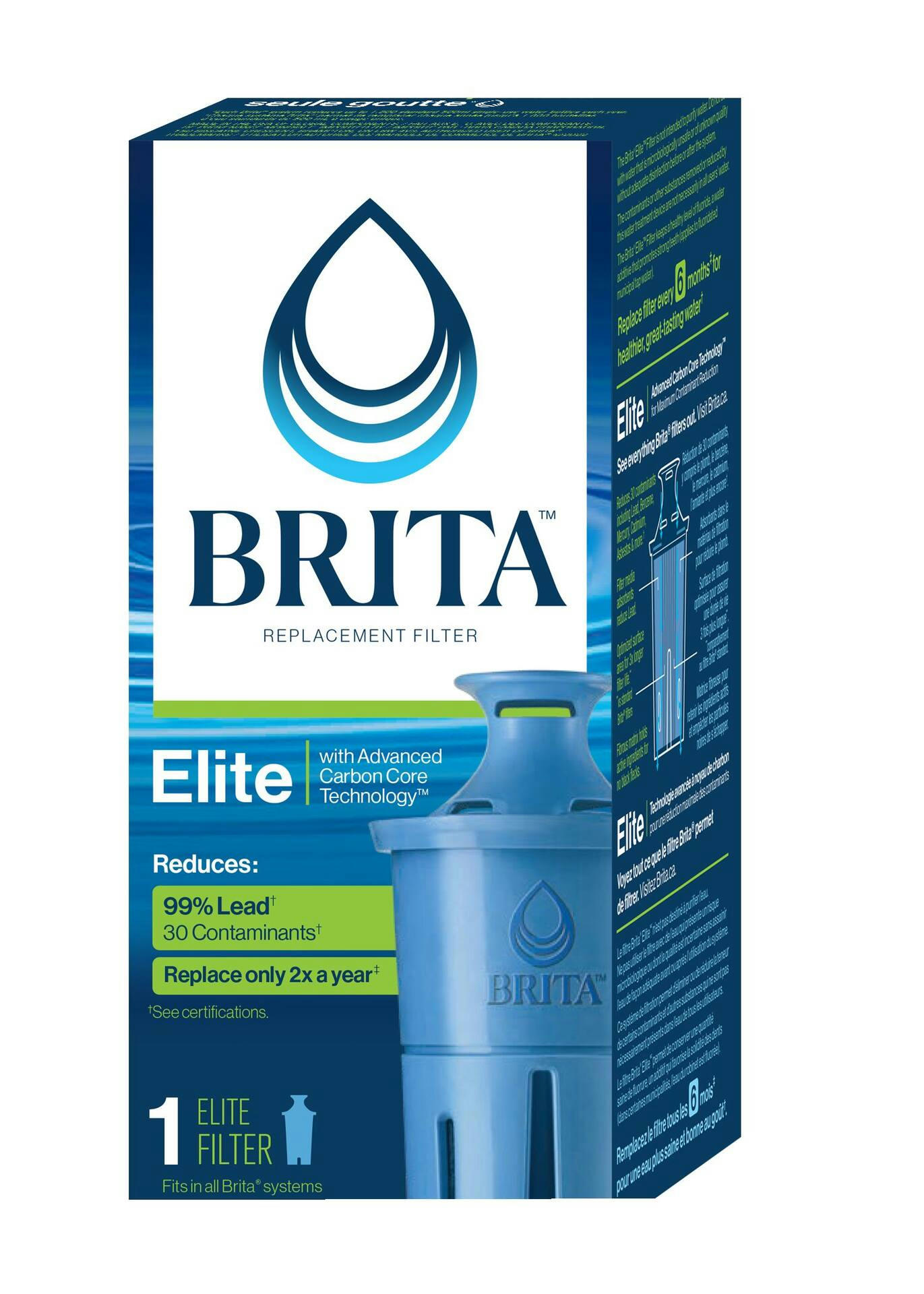 Brita® Longlast Water Pitcher Replacement Filter, BPA Free, Single