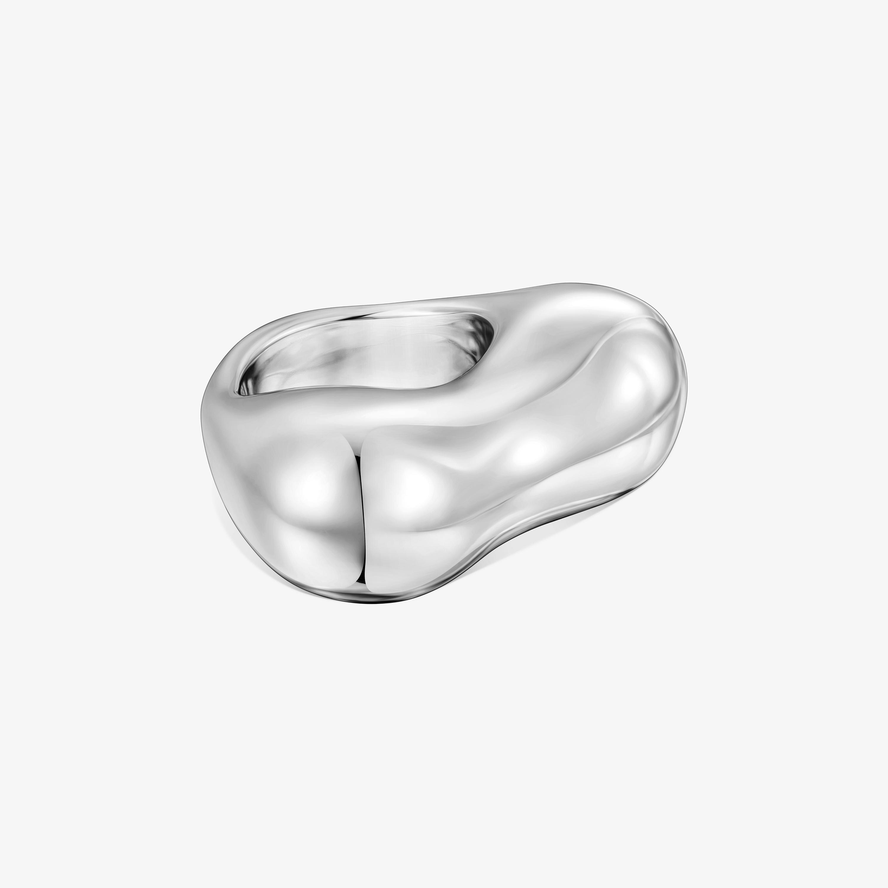 Anillo abombado de plata corazón Tabit