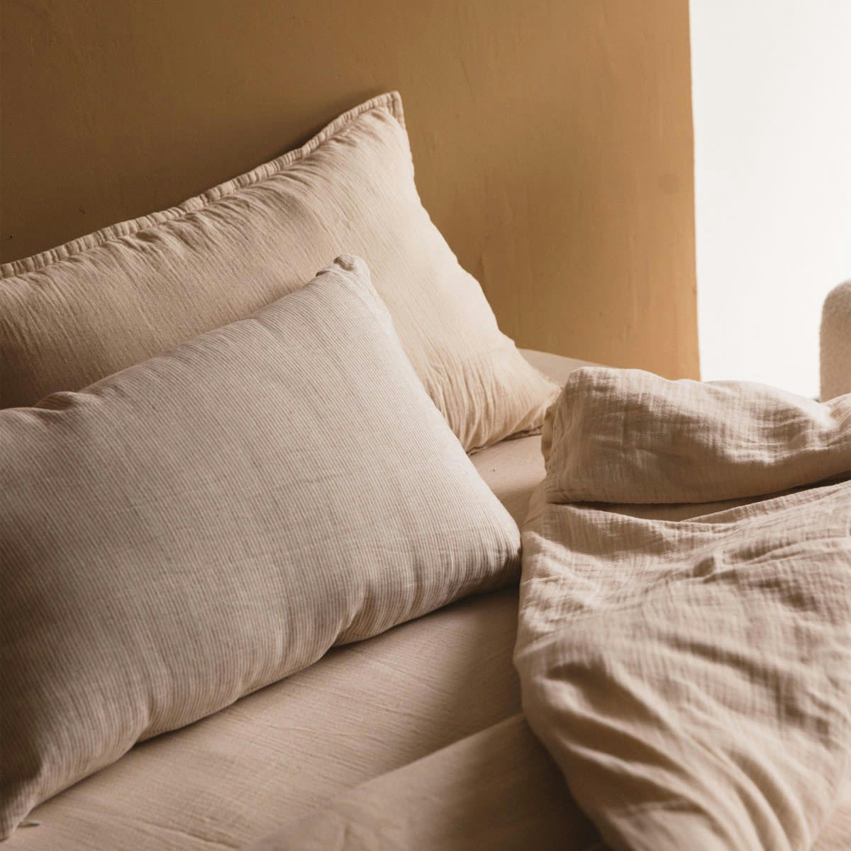 LES ESSENTIELS - Taie d'oreiller en gaze de coton nude 50x75