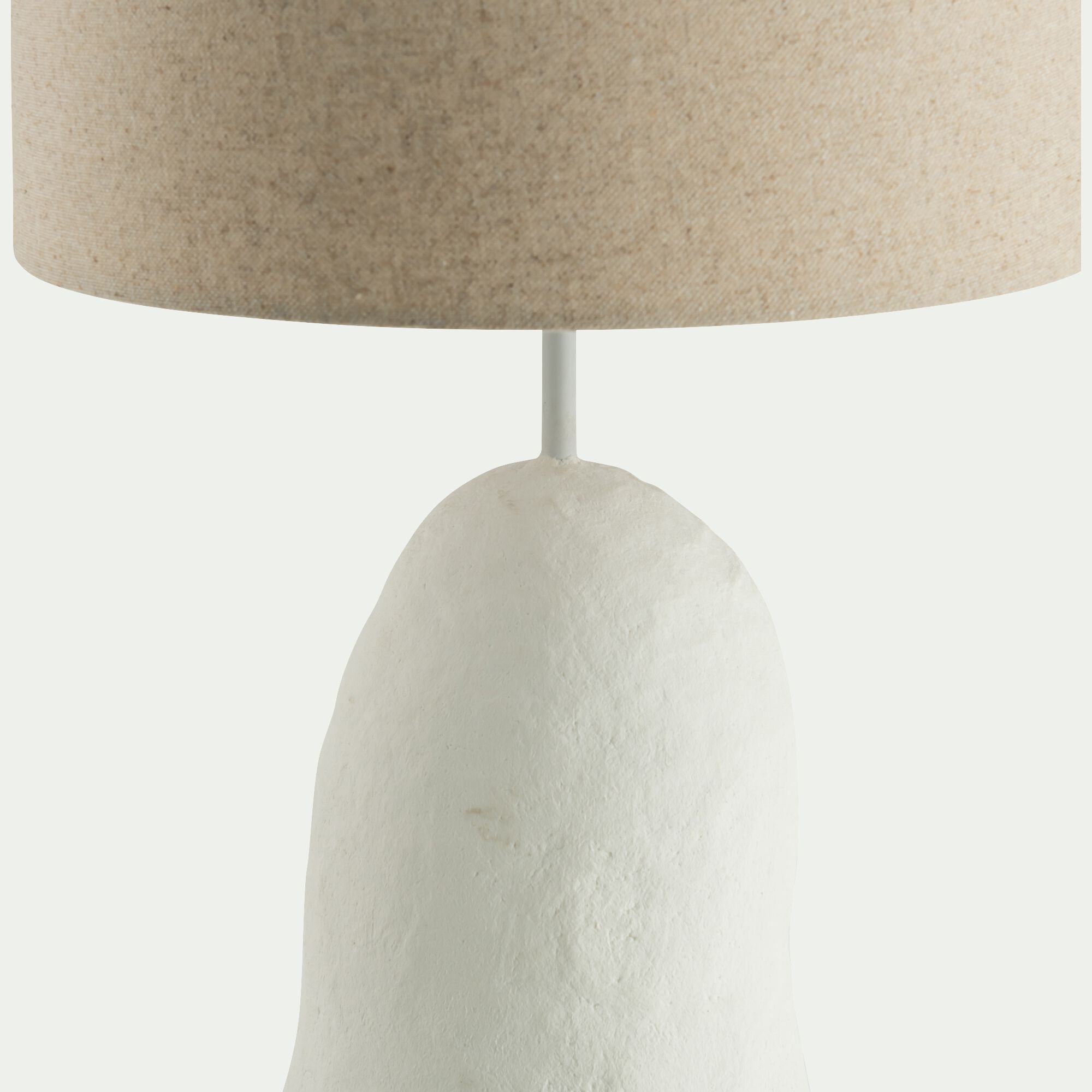 RIM - Lampe à poser électrifiée en céramique et lin H55cm - blanc