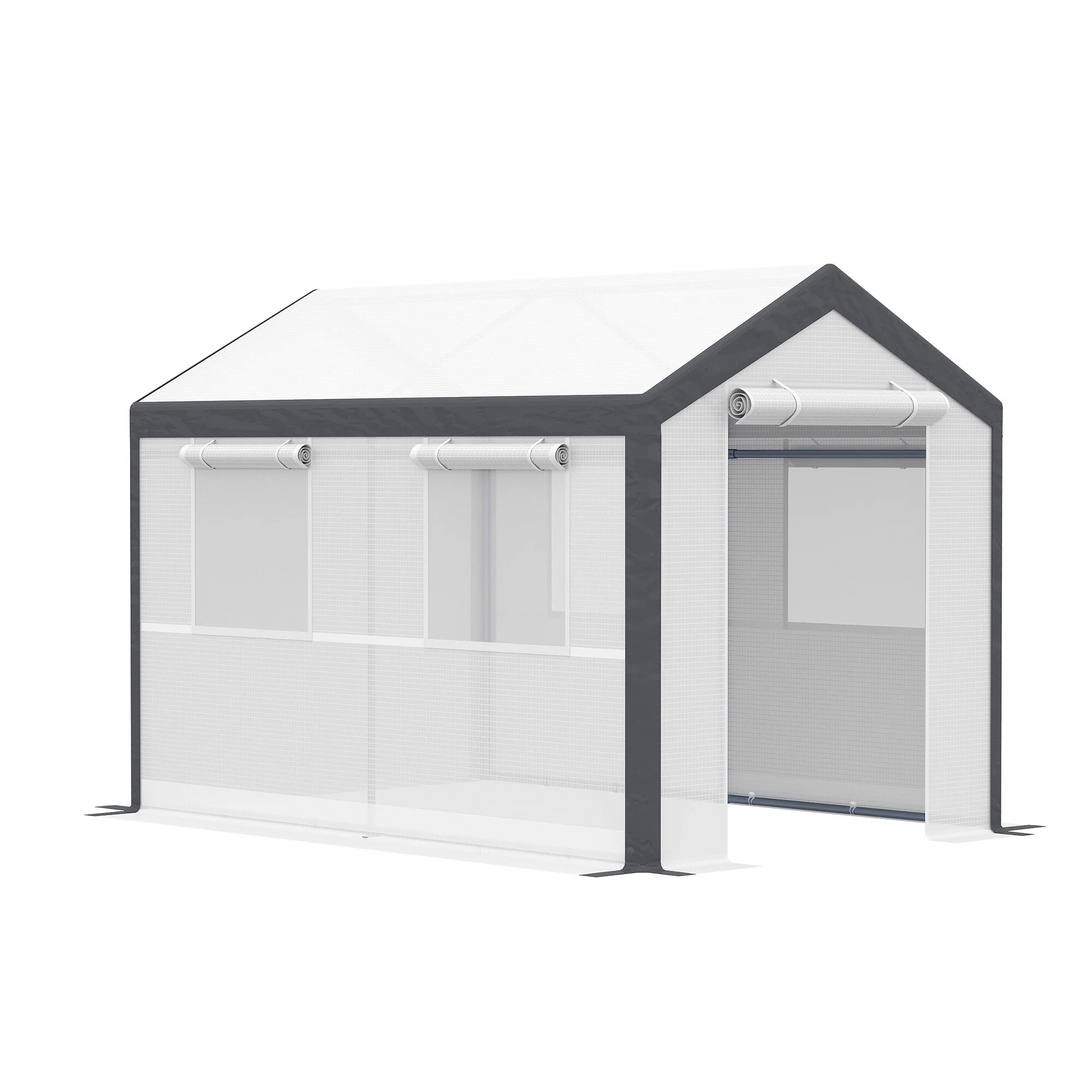 UV-Resistant Plant Nursery Shed with Roll-Up Windows & Zippered Doors, Air Vents, Tear-resistant Garden Shed Greenhouse